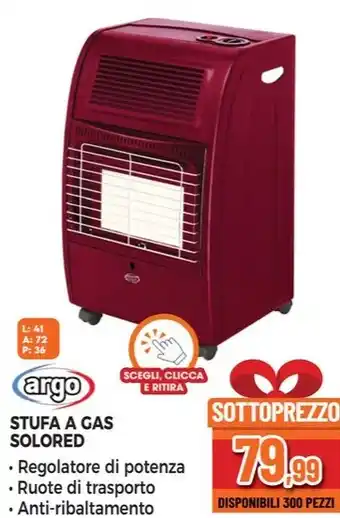 Expert argo STUFA A GAS SOLORED offerta