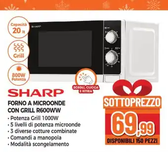Expert FORNO A MICROONDE CON GRILL R600WW offerta