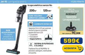 Euronics SAMSUNG Jet 95 complete extra VS20C9554TK offerta