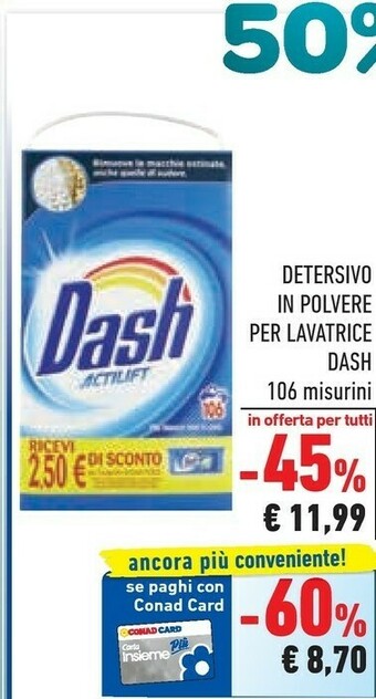 Conad Dash Detersivo In Polvere Per Lavatrice offerta