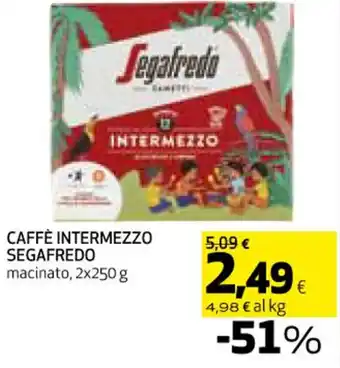 Coop CAFFÈ INTERMEZZO SEGAFREDO macinato, 2x250 g offerta