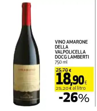 Coop VINO AMARONE DELLA VALPOLICELLA DOCG LAMBERTI 750 ml offerta