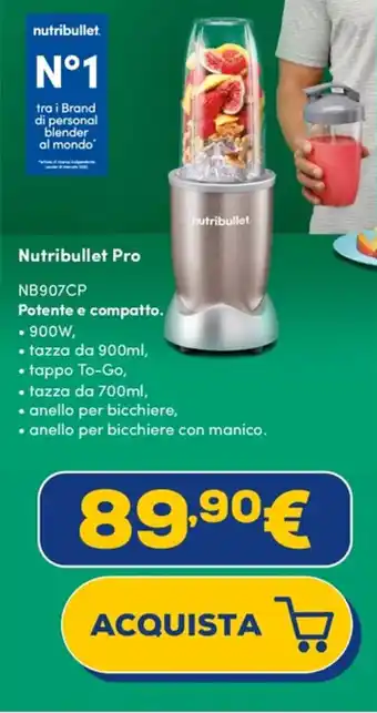 Euronics Nutribullet Pro NB907CP offerta