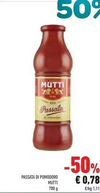 Conad Mutti Mutti - Passata Mutti di Pomodoro 700 g(ml) offerta
