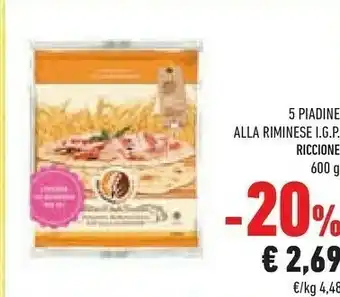 Conad Riccione piadine 5 Piadine Alla Riminese Igp offerta