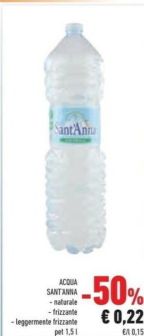 Conad Sant'anna Sant'Anna - Acqua Minerale Naturale 1500 g(ml) offerta