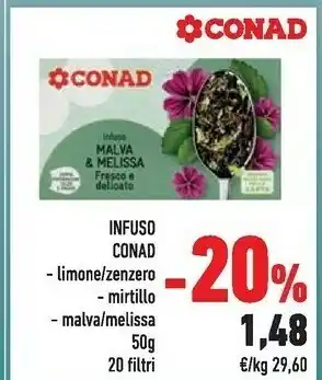 Conad Conad Infuso Limone 50 G offerta