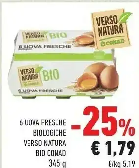 Conad Conad - 6 Uova Fresche Biologiche 345 G(ml) offerta