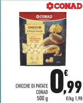 Conad Conad - Chicche di Patate Fresche con Sole Patate Fresche Cotte a Vapore 500 g(ml) offerta