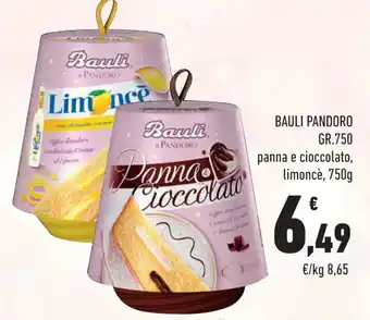 Conad City BAULI PANDORO GR. 750 panna e cioccolato, limoncè, 750g offerta