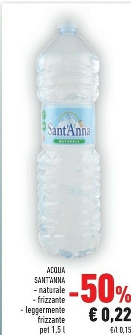 Conad Sant'anna Acqua Minerale Naturale offerta
