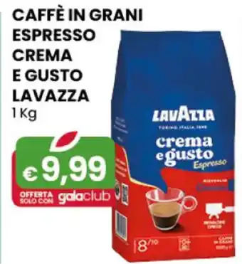 Gala Supermercati CAFFÈ IN GRANI ESPRESSO CREMA E GUSTO LAVAZZA 1kg offerta