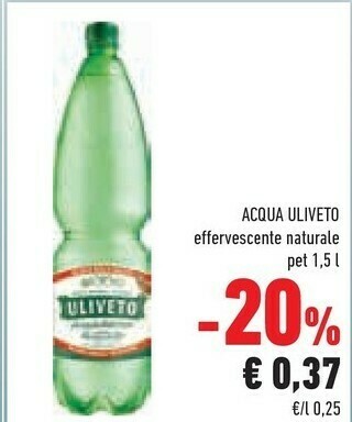 Conad Uliveto Acqua Minerale Effervescente Naturale offerta