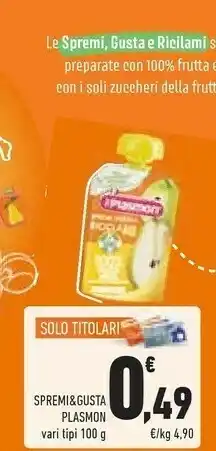 Conad Plasmon Spremi E Gusta Mela 100 G(ml) offerta