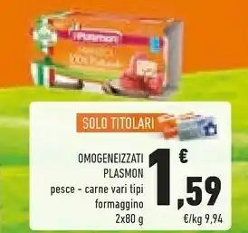 Conad Plasmon Omogeneizzati Pesce offerta