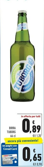 Conad Tuborg Birra 660 G(ml) offerta
