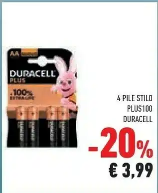 Conad Duracell 4 Pile Plus 100 offerta