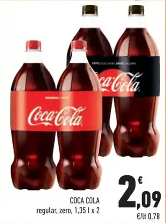 Conad City COCA COLA regular, zero, 1,35 l x 2 offerta