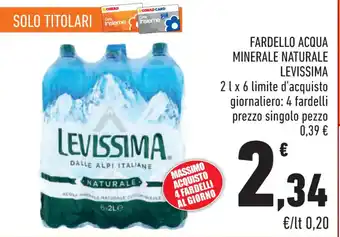 Conad City FARDELLO ACQUA MINERALE NATURALE LEVISSIMA 2 l x 6 offerta