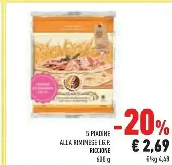 Conad Superstore Riccione 5 Piadine Alla Riminese I.G.P offerta