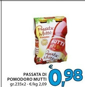Mercatò Mutti Passata Di Pomodoro offerta