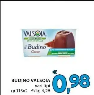 Mercatò Valsoia Il Budino Cacao 100% Vegetale offerta