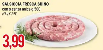 Hardis SALSICCIA FRESCA SUINO con o senza anice g.500 offerta