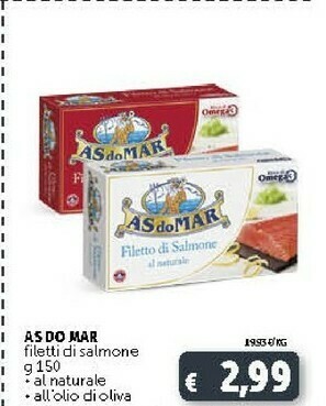 Deco Supermercati Asdomar Filetti Di Salmone All'Olio Di Oliva 150 G(ml) offerta