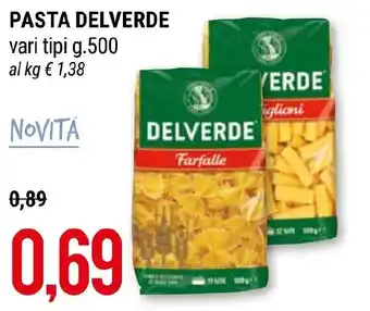 PASTA DELVERDE vari tipi g.500