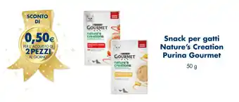 Esselunga Snack per gatti Nature's Creation Purina Gourmet 50 g offerta
