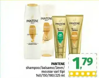 Pam Pantene Shampoo/ Balsamo/ 3mm/ Mousse offerta