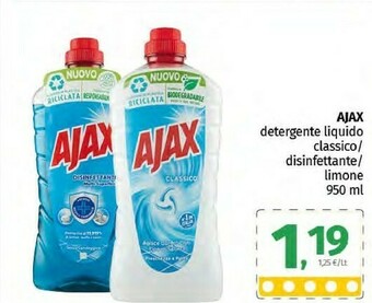 Pam Ajax Detergente Liquido Classico/ Disinfettante/ Limone 950 Ml offerta