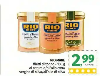 Pam Rio Mare Filetti Di Tonno Al Tonno offerta