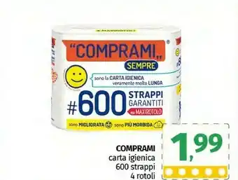 Pam Comprami Carta Igienica 600 Strappi 4 Rotoli offerta