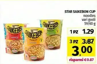 Pam Star Saikebon Cup Noodles offerta