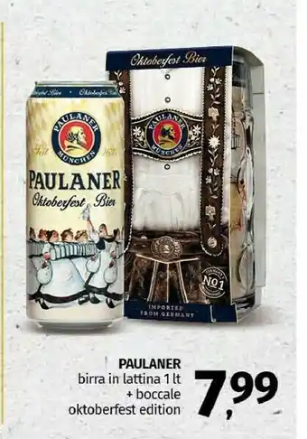 Pam Paulaner Birra In Lattina 1 Lt + Boccale Oktoberfest Edition offerta