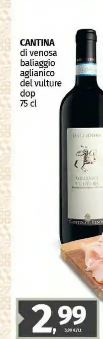 Pam Cantina Di Venosa Baliaggio Aglianico Del Vulture Dop offerta