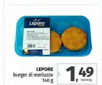 Pam Lepore Burger Di Merluzzo offerta