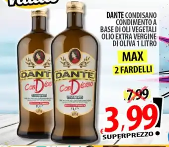 Il Genio Supermercato DANTE CONDISANO CONDIMENTO A BASE DI OLI VEGETALI OLIO EXTRA VERGINE DI OLIVA 1 LITRO offerta
