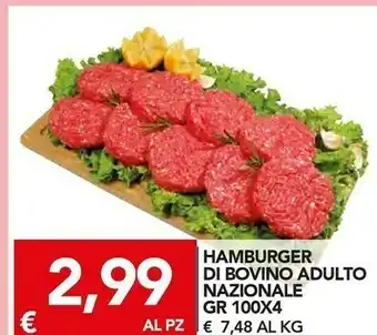 TuoDi Hamburger Di Bovino Adulto Nazionale offerta