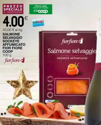 Coop SALMONE SELVAGGIO SOCKEYE AFFUMICATO FIOR FIORE COOP 100 g offerta