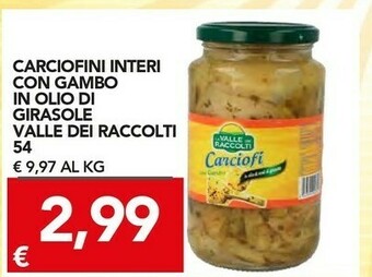 TuoDi Valle dei raccolti Carciofini Interi Con Gambo In Olio Di Girasole offerta