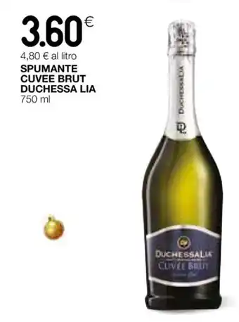 Coop SPUMANTE CUVEE BRUT DUCHESSA LIA 750 ml offerta