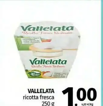 Pam Vallelata Ricotta Fresca Senza Conservanti 250 G(ml) offerta