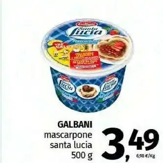 Pam Galbani Mascarpone Santa Lucia 500 G(ml) offerta