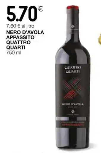 Coop NERO D'AVOLA APPASSITO QUATTRO QUARTI 750 ml offerta