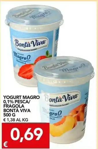 TuoDi Bontà viva Yogurt Magro 0.1% Pesca/Fragola offerta