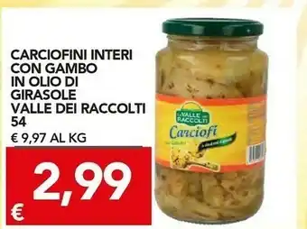 TuoDi Valle dei raccolti Carciofini Interi Con Gambo In Olio Di Girasole offerta