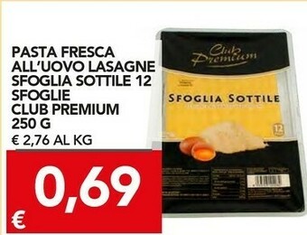 TuoDi Club Premium Pasta Fresca All'uovo Lasagne Sfoglia Sottile 12 Sfoglie offerta