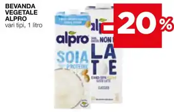 Coop BEVANDA VEGETALE ALPRO vari tipi, 1 litro offerta